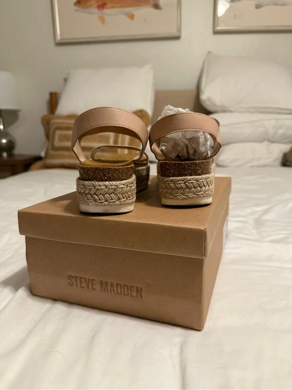 Steve Madden Taupe Espadrille Platform Sandals